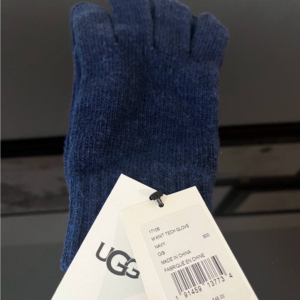 UGG Navy Knit Tech Gloves